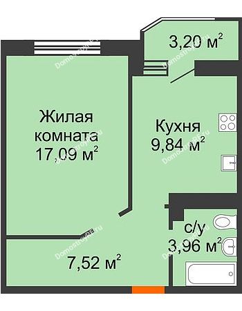 1 комнатная квартира 40,01 м² в ЖК Губернский, дом Литер 29