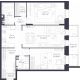 3 комнатная квартира 81,7 м² в ЖК Veren Village Стрельна, дом Корпус Западный - планировка