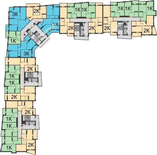 ЖК Сограт - планировка 11 этажа
