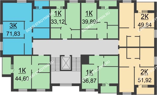 Планировка 8 этажа в доме 62/3, № 5 в ЖК Парк Горького
