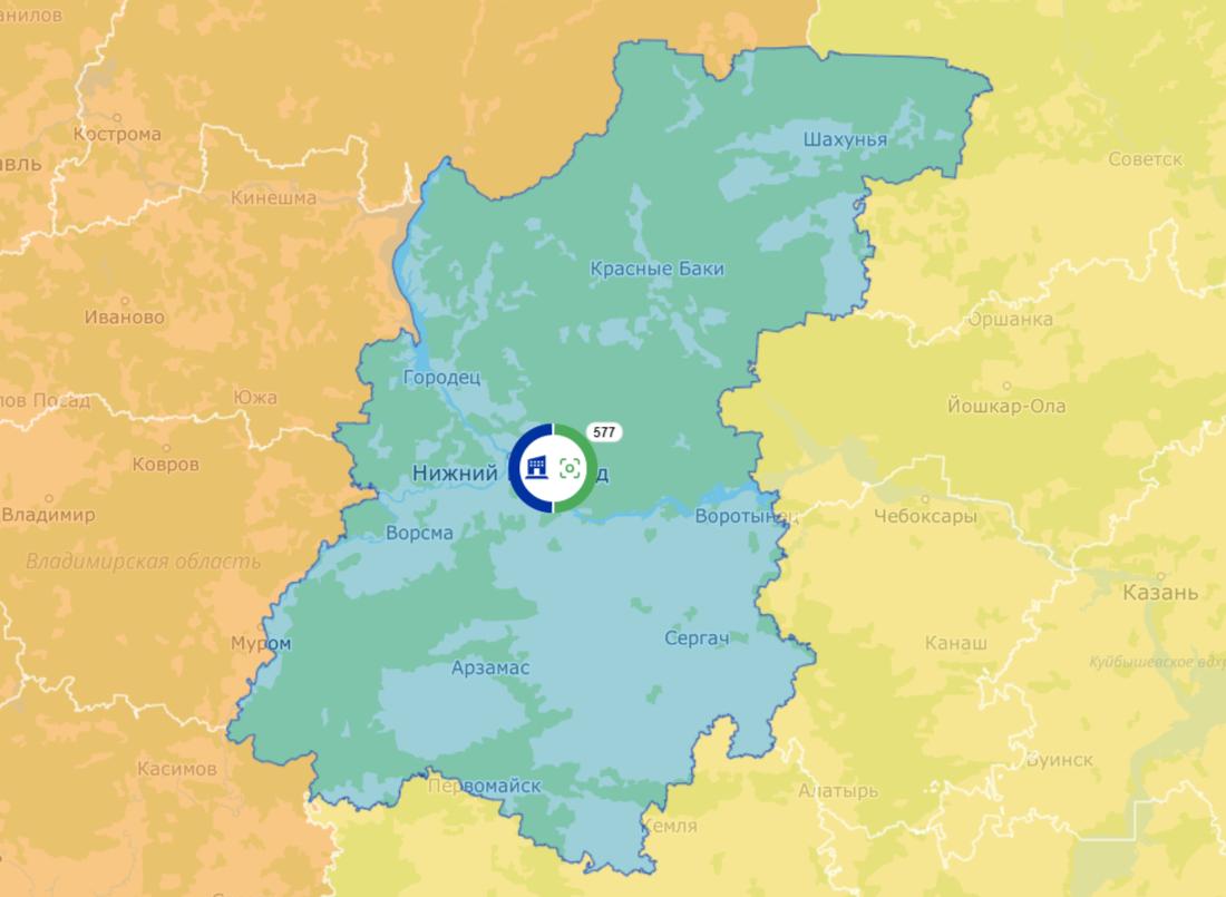 Нижегородская область вошла в тройку самых просматриваемых на инвесткарте России - фото 1