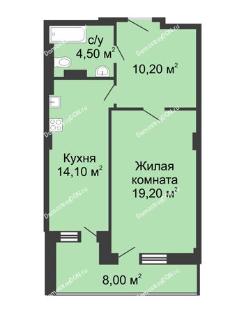 1 комнатная квартира 52 м² - ЖК Дом на Береговой