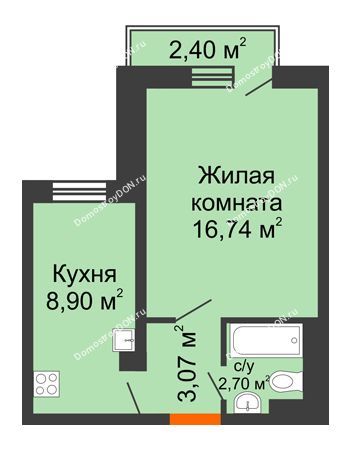 1 комнатная квартира 31,73 м² в ЖК Мечников, дом ул. Мечникова, 37