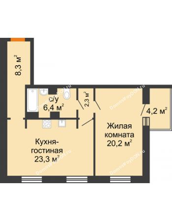 2 комнатная квартира 62,6 м² - ЖК Дом на 17-й Линии, 3