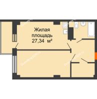 2 комнатная квартира 47,19 м² в ЖК Сокол Градъ, дом Литер 1 - планировка