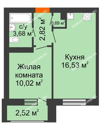 1 комнатная квартира 36,26 м² в ЖК Москва Град, дом № 61