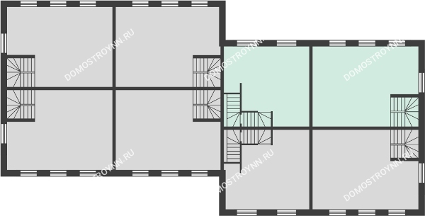 Планировка 2 этажа в доме 6 типа в КП Аладдин