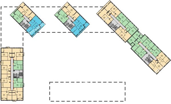 Планировка 10 этажа в доме ГП-1 в ЖК Андерсен парк