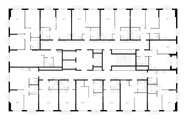 Планировка 18 этажа в доме корпус 1 в ЖК Савин парк