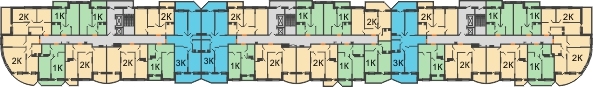 Планировка 3 этажа в доме Литер 2 в ЖК Россинский парк