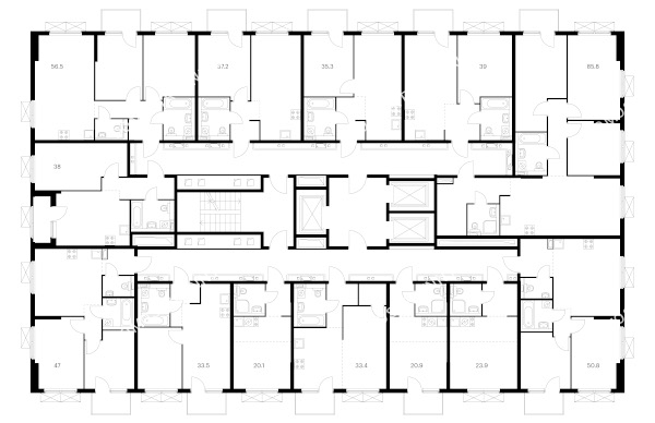 Планировка 19 этажа в доме корпус 3 в ЖК Савин парк