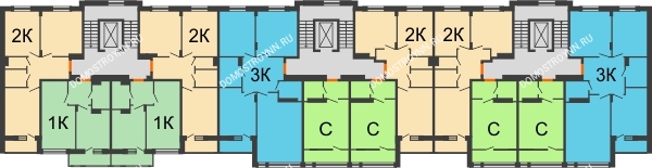 Планировка 9 этажа в доме № 35 в ЖК Новая Кузнечиха