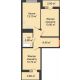 2 комнатная квартира 53,3 м² в ЖК Грани, дом Литер 2 - планировка