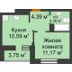 1 комнатная квартира 32,39 м² в ЖК Светлоград, дом Литер 15 - планировка