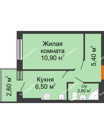 1 комнатная квартира 28 м² в ЖК Новая Пальмира, дом № 47