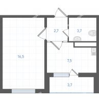 1 комнатная квартира 32,9 м² в ЖК Левенцовка парк, дом Корпус 8-12.2 - планировка