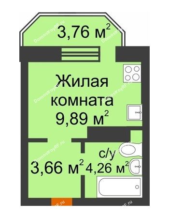 Студия 18,91 м² в ЖК Светлоград, дом Литер 16