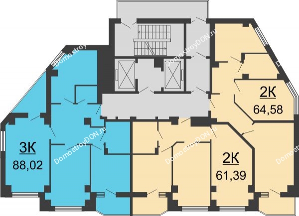 Планировка 11 этажа в доме № 116, секция 1 в ЖК Мега