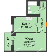 1 комнатная квартира 39,91 м² в ЖК Сокол Градъ, дом Литер 3 - планировка