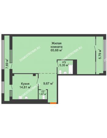 1 комнатная квартира 104,12 м² в ЖК Renaissance (Ренессанс), дом № 1