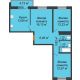 3 комнатная квартира 72,47 м² в ЖК Облака, дом Литер 2 - планировка