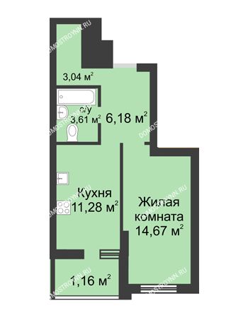 1 комнатная квартира 39,94 м² в ЖК Маленькая страна, дом № 3