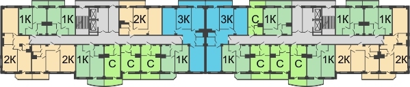 ЖК Парк Островского - планировка 11 этажа