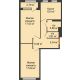 2 комнатная квартира 60,9 м², ЖК Гран-При - планировка