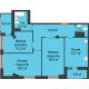 3 комнатная квартира 89,7 м² в ЖК Квартет, дом № 3 - планировка