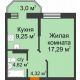 1 комнатная квартира 36,38 м² в ЖК Светлоград, дом Литер 15 - планировка