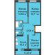 3 комнатная квартира 69,23 м² в ЖК Светлоград, дом Литер 15 - планировка