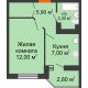 1 комнатная квартира 29,7 м² в ЖК Вересаево, дом Литер 17 - планировка