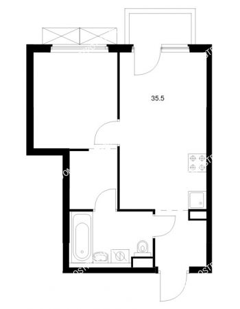 1 комнатная квартира 35,5 м² в ЖК Савин парк, дом корпус 10