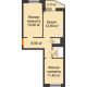2 комнатная квартира 54 м² в ЖК 5 Элемент (Пятый Элемент), дом Корпус 5-7 (Монолит) - планировка