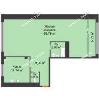 1 комнатная квартира 102 м² в ЖК Renaissance (Ренессанс), дом № 1 - планировка