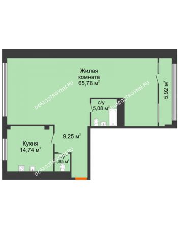 1 комнатная квартира 102 м² в ЖК Renaissance (Ренессанс), дом № 1