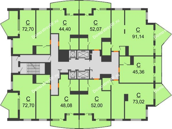 Планировка 3 этажа в доме Литер 9 в ЖК Элегант