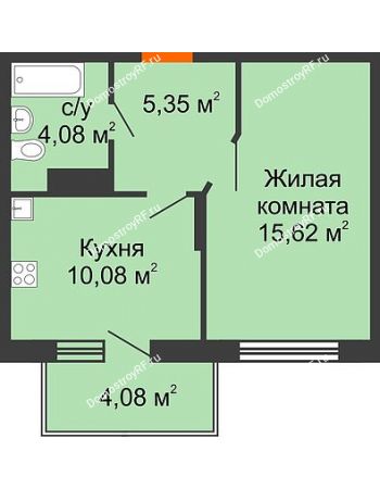 1 комнатная квартира 36,35 м² в ЖК Светлоград, дом Литер 13