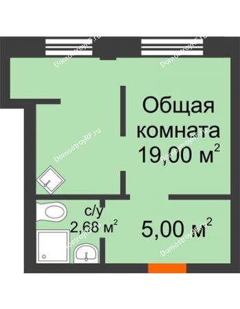 1 комнатная квартира 26,7 м² в Микрорайон Новая жизнь, дом позиция 19