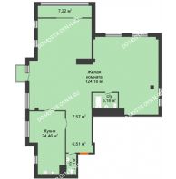 1 комнатная квартира 174,68 м² в ЖК Renaissance (Ренессанс), дом № 1 - планировка