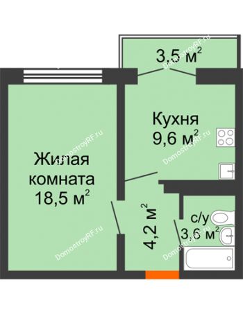 1 комнатная квартира 37,1 м² в ЖК Задонье, дом Позиция 2