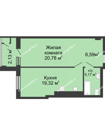 1 комнатная квартира 54 м² - ЖК Rems Residence (Ремс Резиденс)