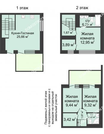4 комнатная квартира 90 м² в КП Прага, дом № 6 (от 90 до 113 м2)