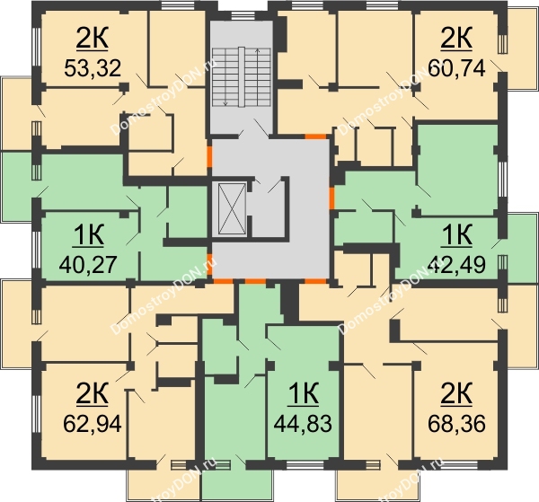 ЖК Военвед-Парк - планировка 6 этажа