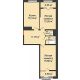 2 комнатная квартира 64,23 м² в ЖК Сердце, дом 1 - планировка
