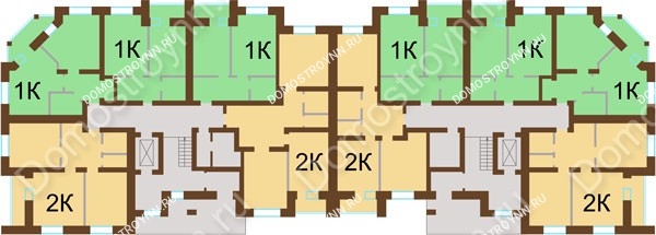 Планировка 1 этажа в доме № 2 в ЖК Парк Горького